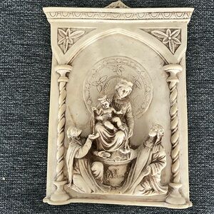 Rare Vtg “Ave Maria” Our Lady Of The Rosary wall plaque
